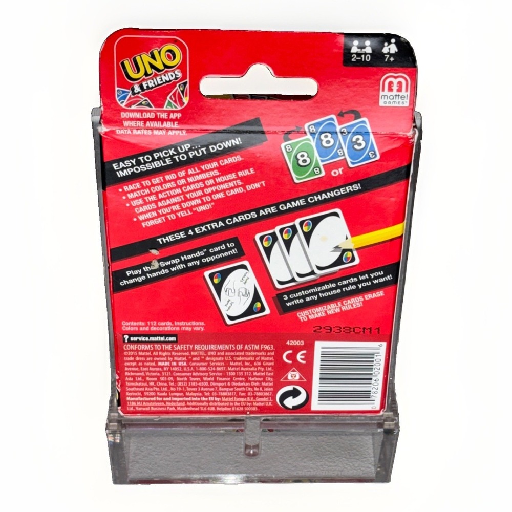 Mattel Uno Card Game Kids Adults OS Multicolor Excellent Customizable Wild Cards - Picture 2 of 4